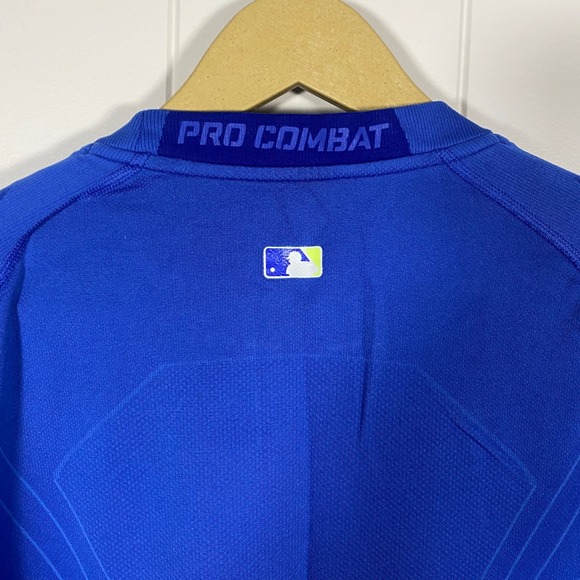 Nike Pro Combat Dri Fit MLB Baseball Base Layer Long Sleeve Blue Men's L - Picture 9 of 15